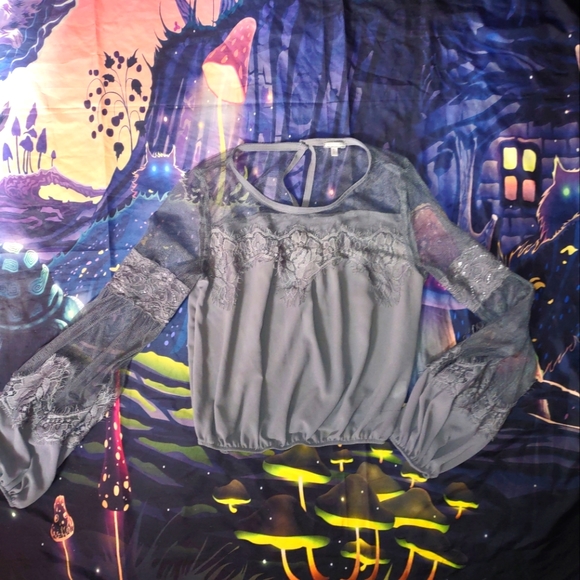 Vampire Goth Grey Blouse - Picture 1 of 14